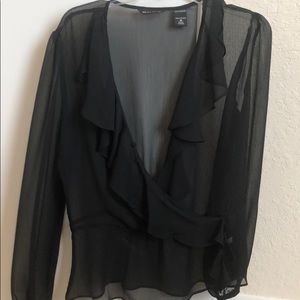 Sheer Black New York & Company Shirt